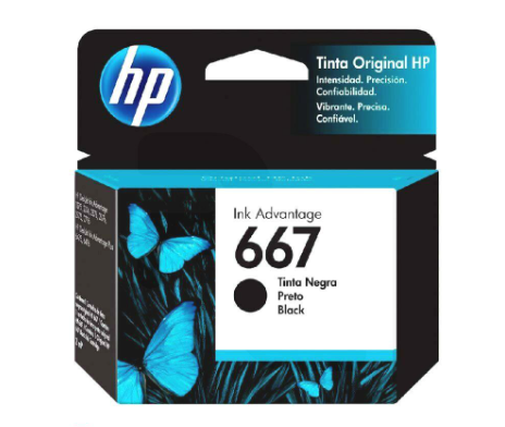 Cartucho De Tinta  667 Negro 3Ym79Al Hp